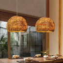 Hand Woven Bamboo Folk Pendant Lamp. Inn Simple Style Japanese Restaurant Bedroom Creative Art.