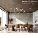 Ljojo Marble Designer Belt Pendant Light: Dimmable Luxury Chandelier