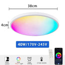 Ljojo 38cm Round Smart Ceiling Light: RGB Ambient, APP Remote Dimming, Voice Control