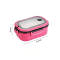 Ljojo 2-Layer Bento Lunch Box with Spoon & Fork, Leakproof Microwavable Food Container