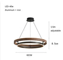 Modern Minimalist Wood Pendant Lamp Circular Chandelier Home Decor by Ljojo