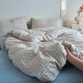 Ljojo Luxury Cotton Stripe Duvet Cover Set - Yarn-Dyed Bedding Set
