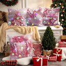 Ljojo LED Christmas Pillowcase with Garland Color Ball Pattern