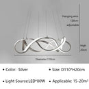 Modern Waves Metal LED Pendant Lights Luxury for Living Room Chandelier Bedroom by Ljojo