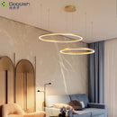 Ljojo LED Pendant Light Stylish Rings Chandelier for Home Decoration