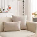 Ljojo Linen Pillow Cover in Green, Grey, White, Cream & Mustard - 12x20", 18x18", 25x25"
