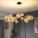 Nordic Glass Ball LED Pendant Light for Living Room | Modern Hanging Chandelier by Ljojo