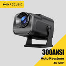 Ljojo™ Magcubic 300ANSI Mini 720P Android 11 4K Wifi6 BT5.0 Portable Projector