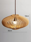 Japanese Retro Pendant Light Wooden Art Birdcage Hand-woven Chandeliers for Home Decor by Ljojo
