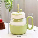 Kawaii Glass Cup with Lid and Straw by Ljojo: Large Aesthetic Drink Bottle