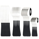 Black Stainless Steel Cutlery Set for Family Parties by Ljojo
