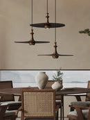 Ljojo Minimalist Black Wooden Flying Saucer Pendant Light LED Gu10 Home Decor