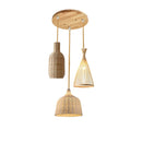 Led Pendant Lamp Natural Rattan Wicker Chandeliers Hand-Woven Bamboot E27 Lighting by Ljojo