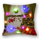 Christmas Santa LED Light Pillowcase for Home Decor, 45x45cm - Ljojo