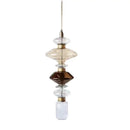 Amber Glass Chandelier Adjustable Elegant Lighting for Living Room by Ljojo
