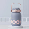 Ljojo 1100ML Kids Straw Thermos Bottle Stainless Steel Travel Insulation Cup