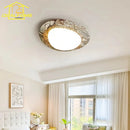 French Pastoral Cream Wind LED Ceiling Light Green Pebble Marble Retro Medieval Lamp by Ljojo