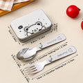 Ljojo 3Pcs Outdoor Folding Stainless Steel Cutlery Set for Camping & Picnic