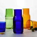 Ljojo 550ml Bedside Water Carafe and Glass Set in Blue, Amber, Teal, Grey Glass
