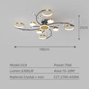 Ljojo LED Smart Remote Control Round Chandelier for Living Room Kitchen Interior Lighting