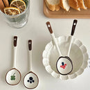 Ceramic Kawaii Spoon Set by Ljojo: Hand Painted Long Handle Soup & Dessert Spoons
