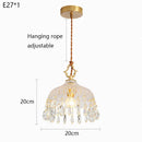 French Crystal Small Chandelier Luxe Copper Hanging Lamp for Bedroom & Aisle by Ljojo