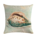Ljojo Marine Life Linen Pillowcase: Fashion Conch Starfish Shell Sofa Decor Cover