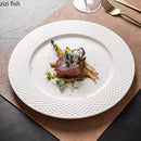 Ljojo Matte Ceramic Steak Plate Dessert Pasta Serving Dish Circular Flat Tableware