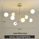 LED Chandelier Black/Gold Modern Pendant Light for Living Room - Ljojo