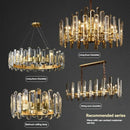 American Vintage Luxury LED Pendant Light Gold Copper Crystal Chandelier by Ljojo