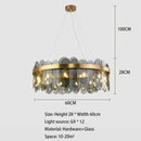 Nordic Living Room Crystal Pendant Lights Smoke Grey Modern Minimalist Glass Decor Dining Bedrooms by Ljojo