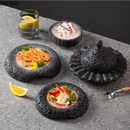 Ljojo Meteorite Texture Dining Plate Set for Sushi, BBQ, Japanese Cuisine & Desserts
