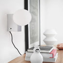 Ljojo Minimalist Small Wall Sconce Black Chrome White Glass G9 Bulb Living Room Lighting