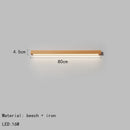 Ljojo Minimalist Wood Wall Lamp Straight Strip Design for Bedroom Bedside