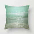 Light Blue Green Mint Geometric Print Boho Pillowcase Set by Ljojo