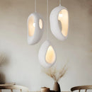 Ljojo Japanese Wabi Sabi Style E27 Pendant Lights Nordic White Ceiling Chandelier