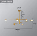 Ljojo Modern Rotate LED Chandelier for Living Room Dining Office Black Pendant Lights