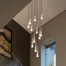 Ljojo LED Chandelier Rain Drop Pendant Light - Modern Staircase Island Hanging Lamp