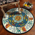 Ethnic Mandala Round Carpet for Living Room Decor by Ljojo