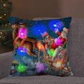 Ljojo LED Retro Santa Christmas Lights Pillowcase Home Decor 45x45