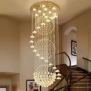 Ljojo Loft Crystal Ceiling Chandelier for Staircase Room Decor