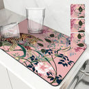 Ljojo Leopard Kitchen Drying Mat - Quick Dry Antiskid Tableware Mat