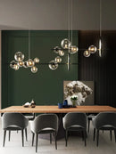 Ljojo Glass Bubble Chandelier Pendant Lamp for Kitchen and Dining Room Decor