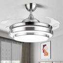 Ljojo Brushed Nickel Modern Luxury LED Ceiling Fan 42 Inch - Silent Home Decoration Fixture