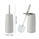 Ljojo Long Handle Toilet Cleaning Brush with Standing Base, Splash-Proof Handle