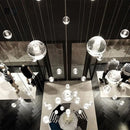 Ljojo Long Chandelier Glass Crystal Staircase Lamp for Living Room Dining Room Decor