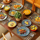 Ljojo 12/16/18/24-Piece Stoneware Dinnerware Set in Bohemian Style