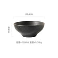 Ljojo Matte Stone Patterned Ceramic Ramen Soup Salad Fruit Noodle Bowl Large Capacity