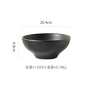 Ljojo Matte Stone Patterned Ceramic Ramen Soup Salad Fruit Noodle Bowl Large Capacity