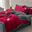 Ljojo 2024 Solid Color Milk Fleece 4-Piece Set with Wide Edge Craft & Flannel Quilt Cover